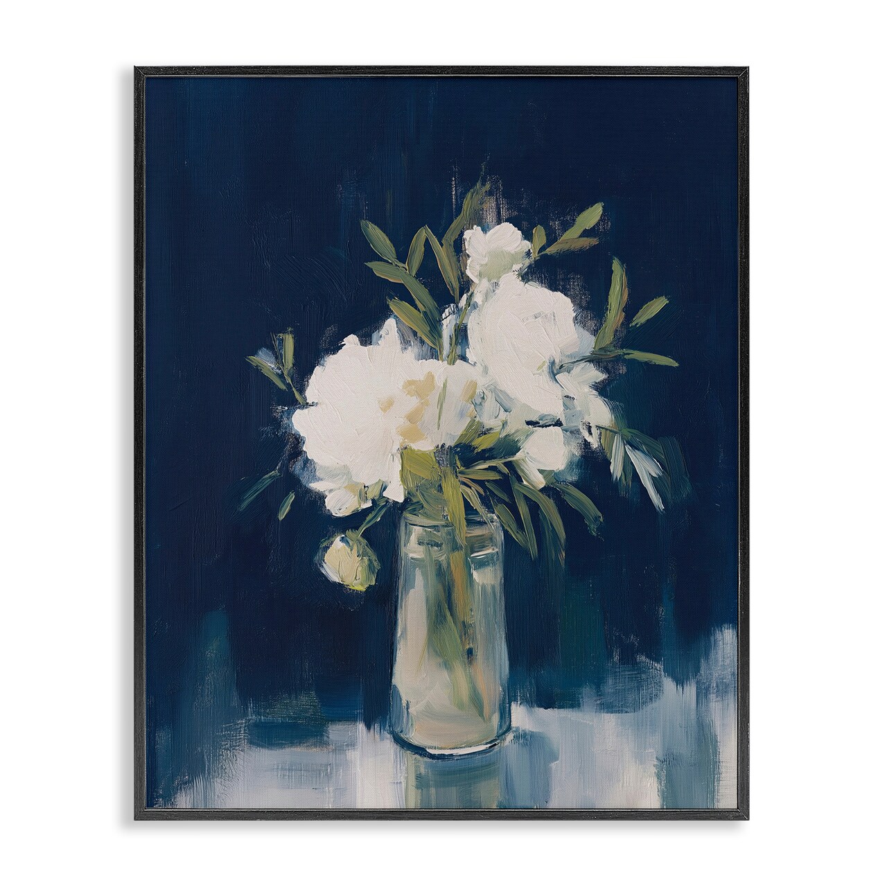 Stupell Industries Peonies On Blue Mirage Framed Giclee, design by Svetlana Aleynikova